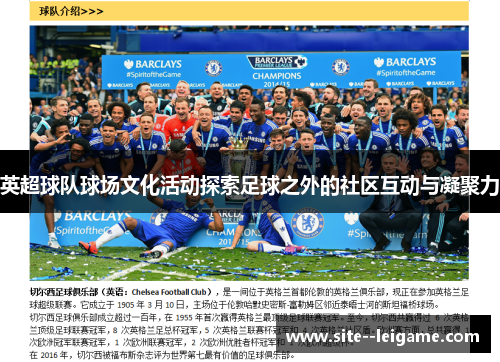 英超球队球场文化活动探索足球之外的社区互动与凝聚力