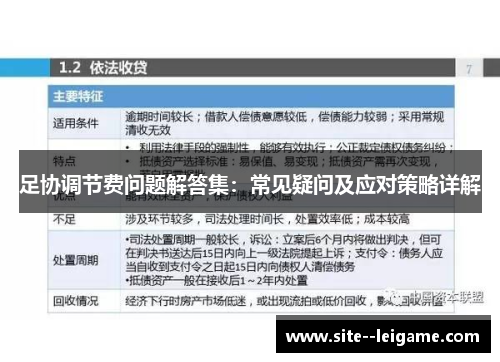 足协调节费问题解答集：常见疑问及应对策略详解